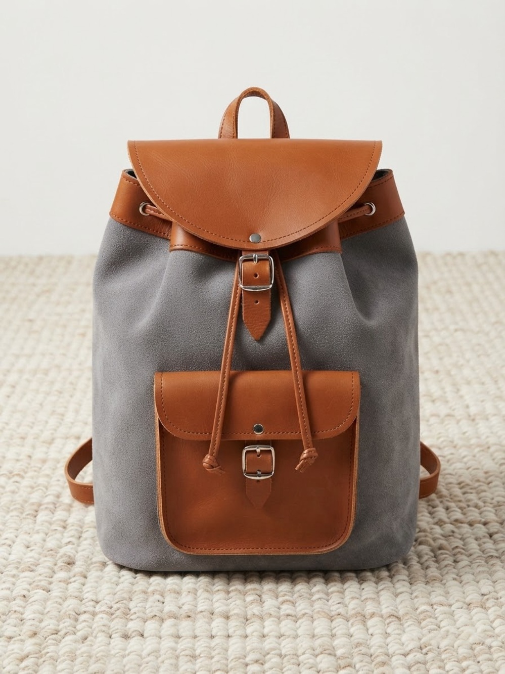 Authentic Moroccan Artisan Leather & Suede Backpack